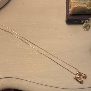 Anthropologie Gold Teardrop Necklace